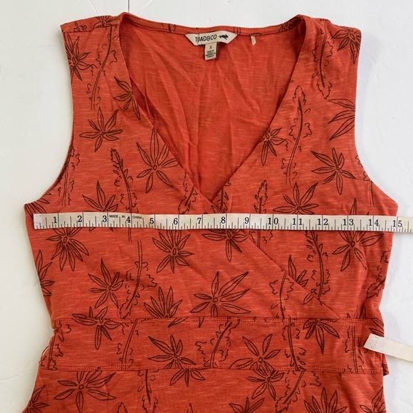 TOAD & CO Poppy Floral Cue Faux Wrap  Sleeveless Dress Travel Casual SZ Small - Picture 6 of 10